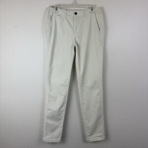 Men’s Billy Reid Flat Front Chino Pant Twill Cotton Eggshell Slim Cut 30x33